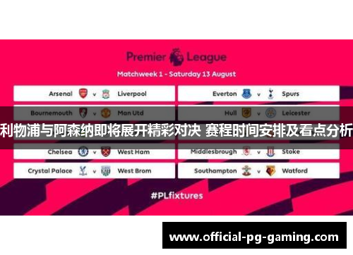 利物浦与阿森纳即将展开精彩对决 赛程时间安排及看点分析